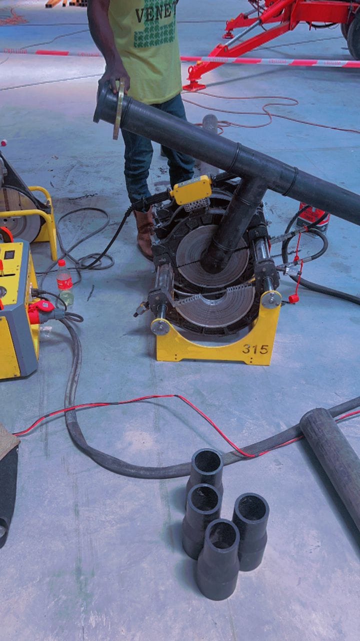 Supply and installation of Chilled Water Pipeline (With Hopepies, Rockwool insulastion & AC Cladding). Installation of Air Compressor Line OP